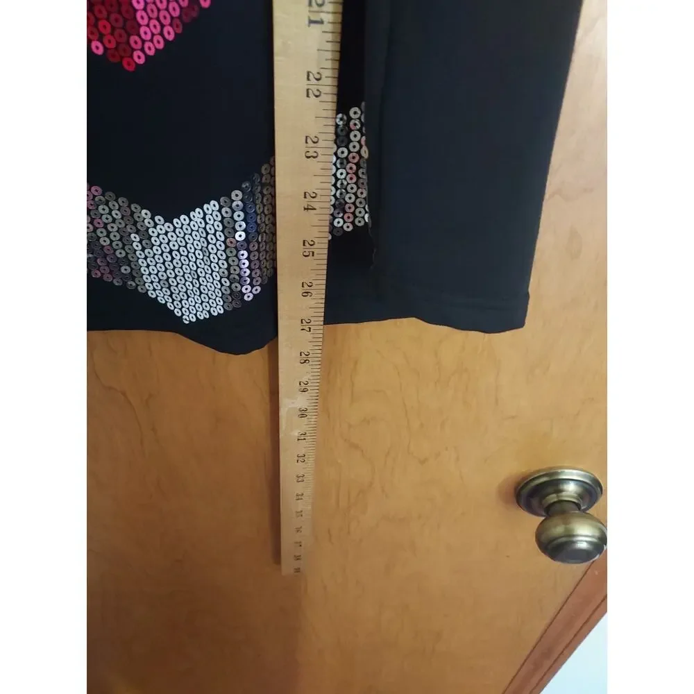Rue21 Size XL Tank Top With Sequin Stripes Sleeveless knit Y2K style EUC Black